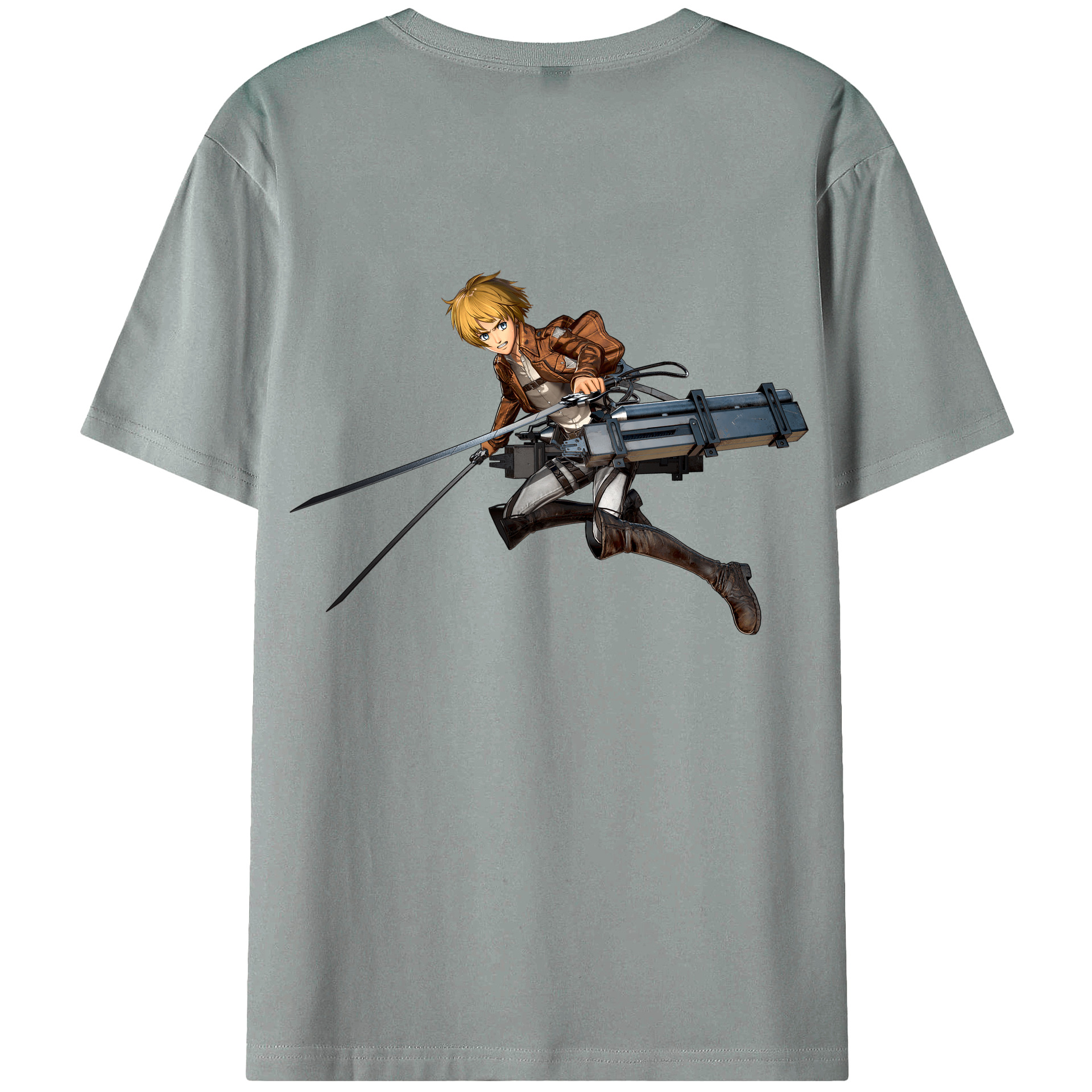 （画像用） 進撃の巨人 アルミン·アルレルト Attack on Titan Armin Arlert 綿100％ メンズ半袖Tシャツ（バックプリント） 通気性